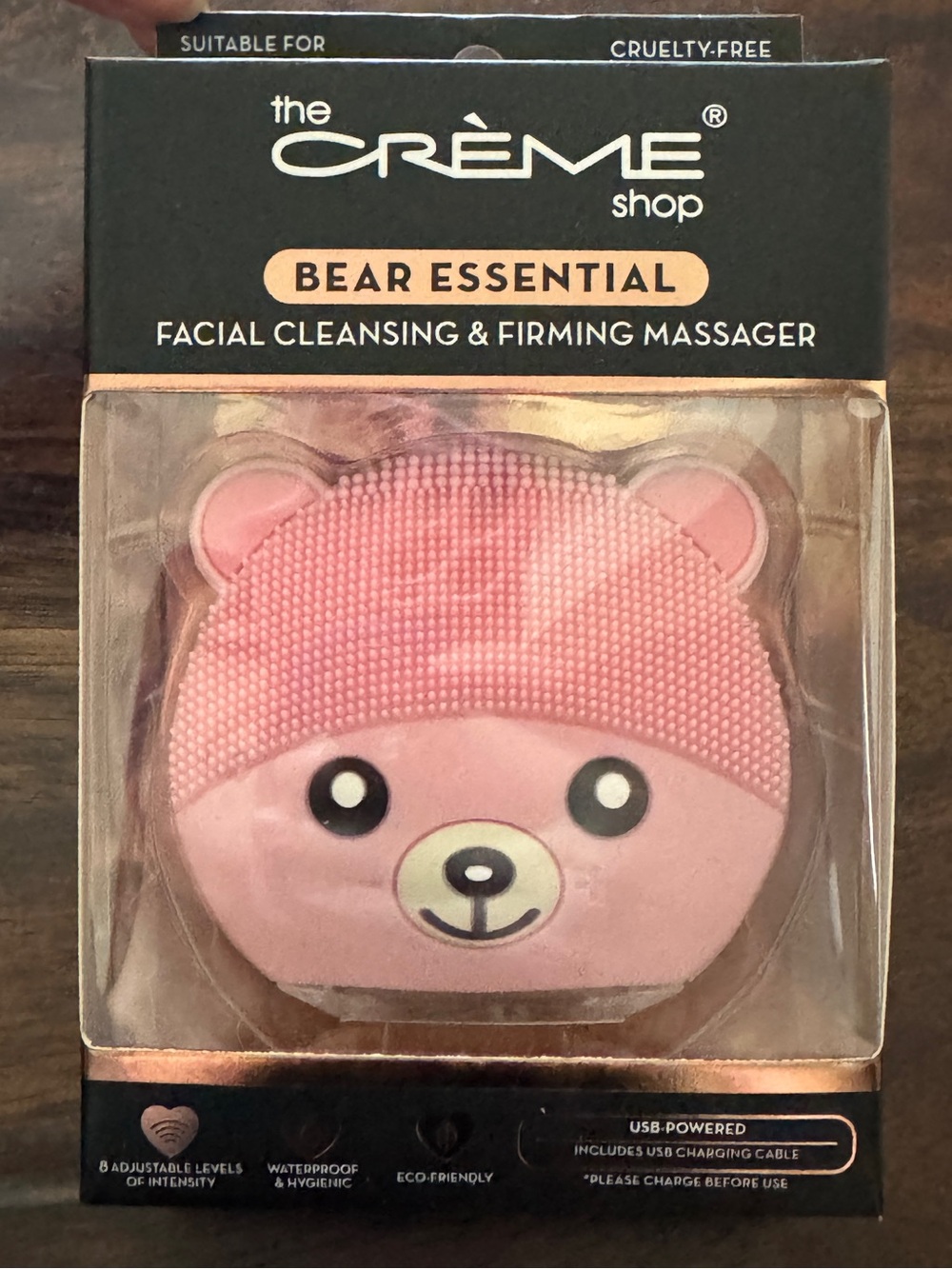 the CRÈME shop Pink Bear Essential Facial Cleansing & Firming Massager